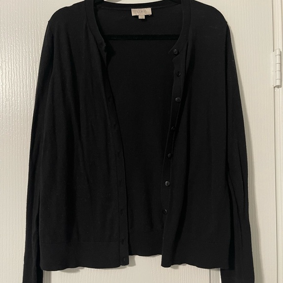 Black Button Up Cardigan Sweater - Picture 1 of 3